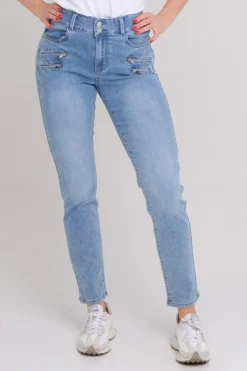 Siri jeans med glidelåser